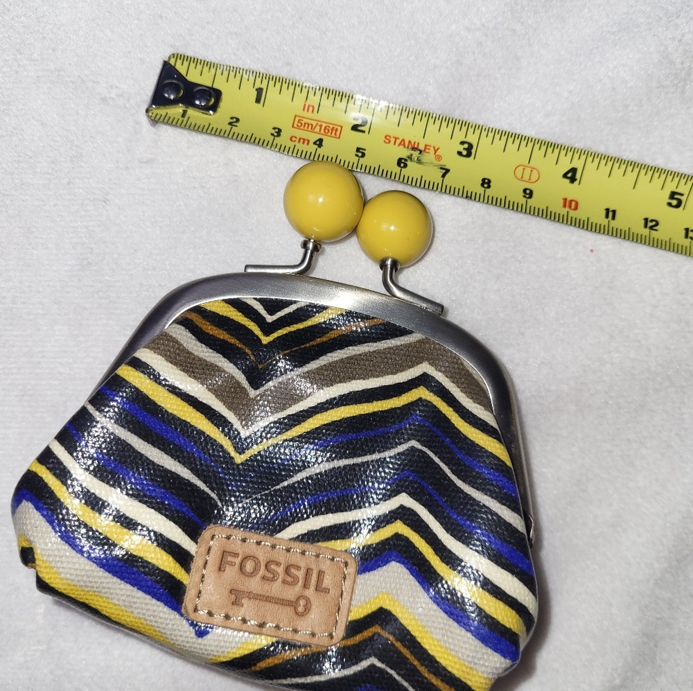 Fossil Multicolor Chevron Kisslock Coin Purse - Picture 2 of 10